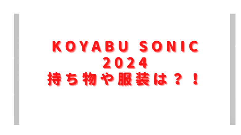 コヤブソニック2024持ち物や服装は？食べ物や飲み物の持ち込み禁止？